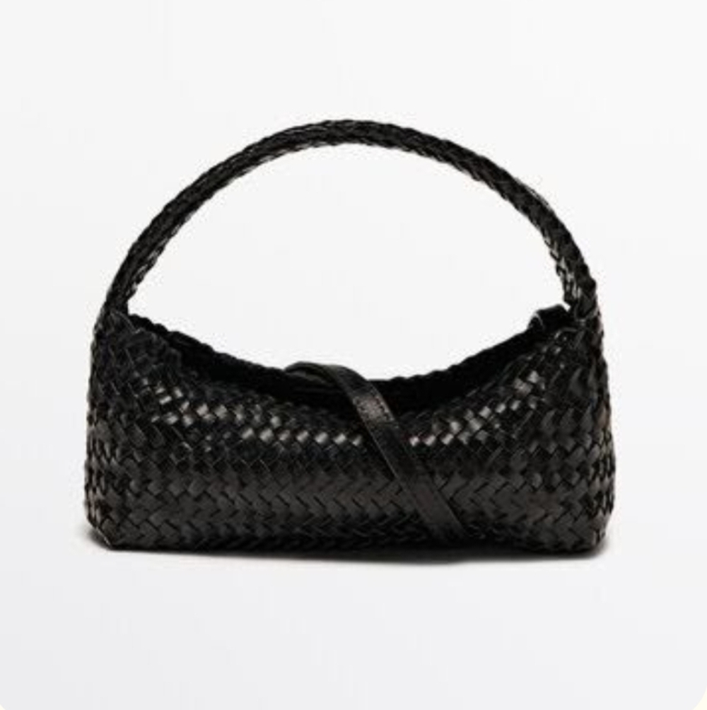 Massimo Dutti Braided Nappa Leather Crossbody